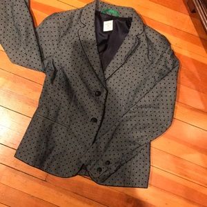 Denim polka dot blazer